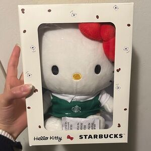 Starbucks x Hello Kitty Plush-Red Bow -Green Apron 2025 holiday NWT BOX Bearista